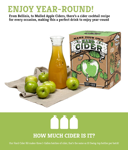 Craft A Brew hard cider kit glass carboy highlights beginner-friendly fermentation.