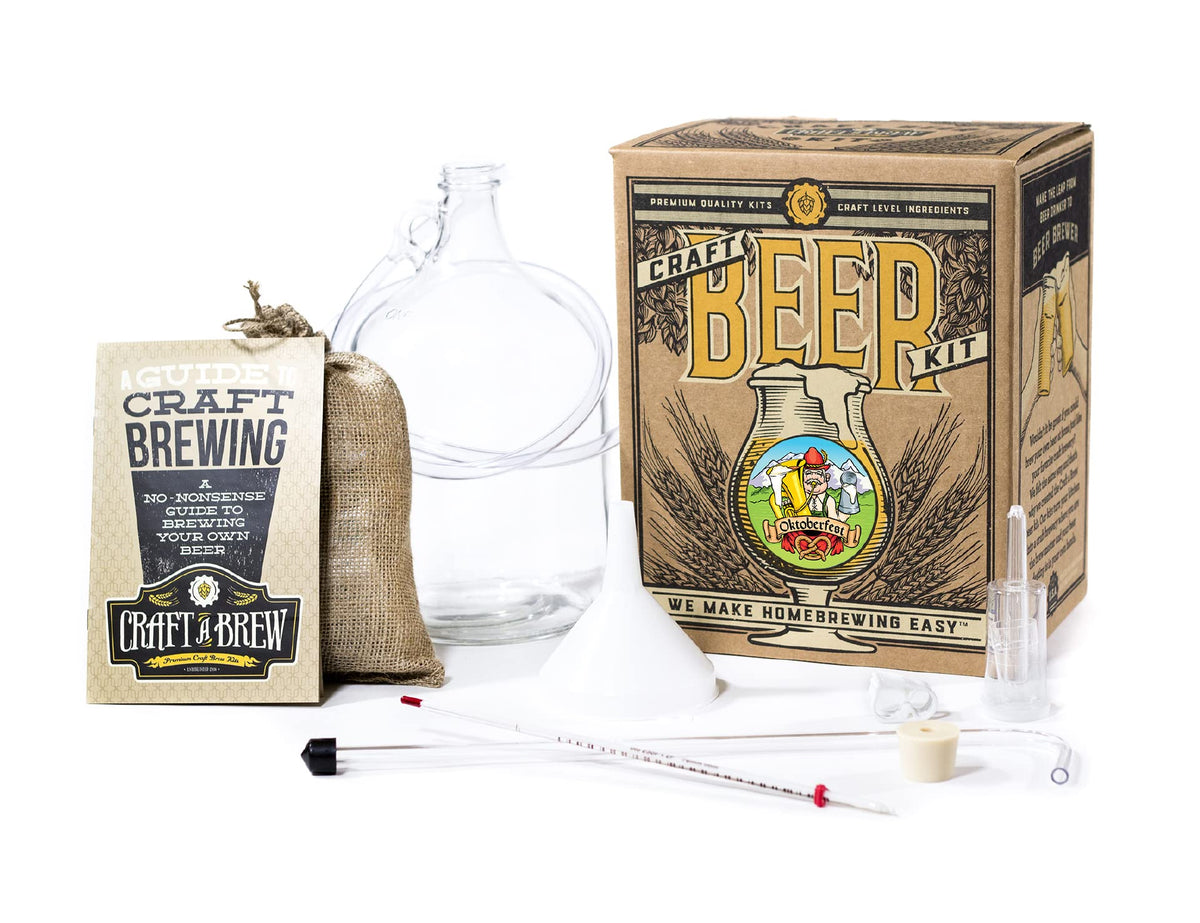 Craft A Brew Oktoberfest kit box opened with complete home brewing setup