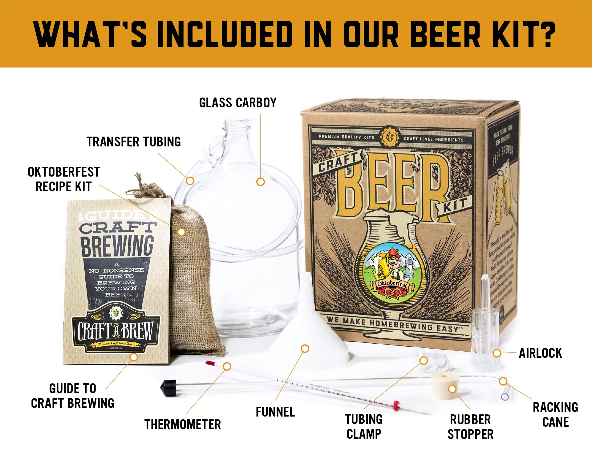 Craft A Brew fermentation setup with airlock ready for a crisp ale