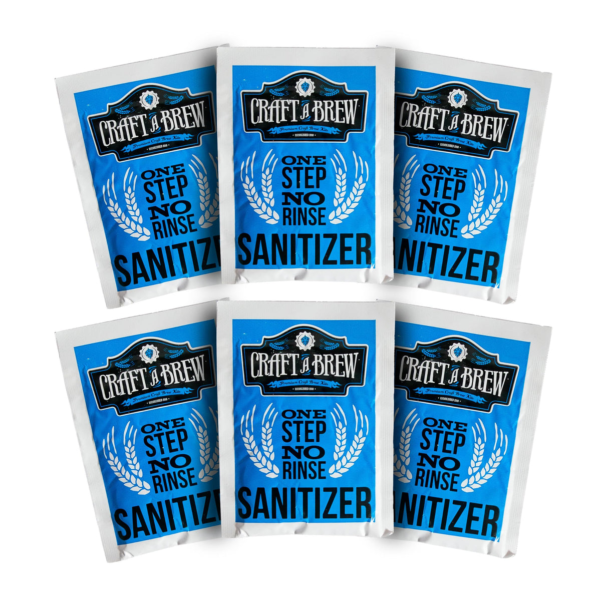 Craft A Brew single-use cleaning packet dissolving in warm water for quick gear sanitation.