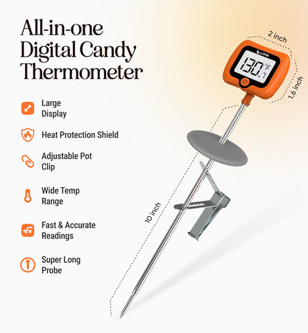 Craft911 thermometer with 10-inch stainless probe for precise readings.