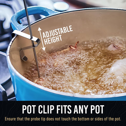 Craft911 oil thermometer for frying maintains control of hot oil.
