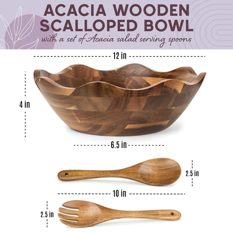 Crafted Finesse acacia bowl shown as decorative kitchen centerpiece