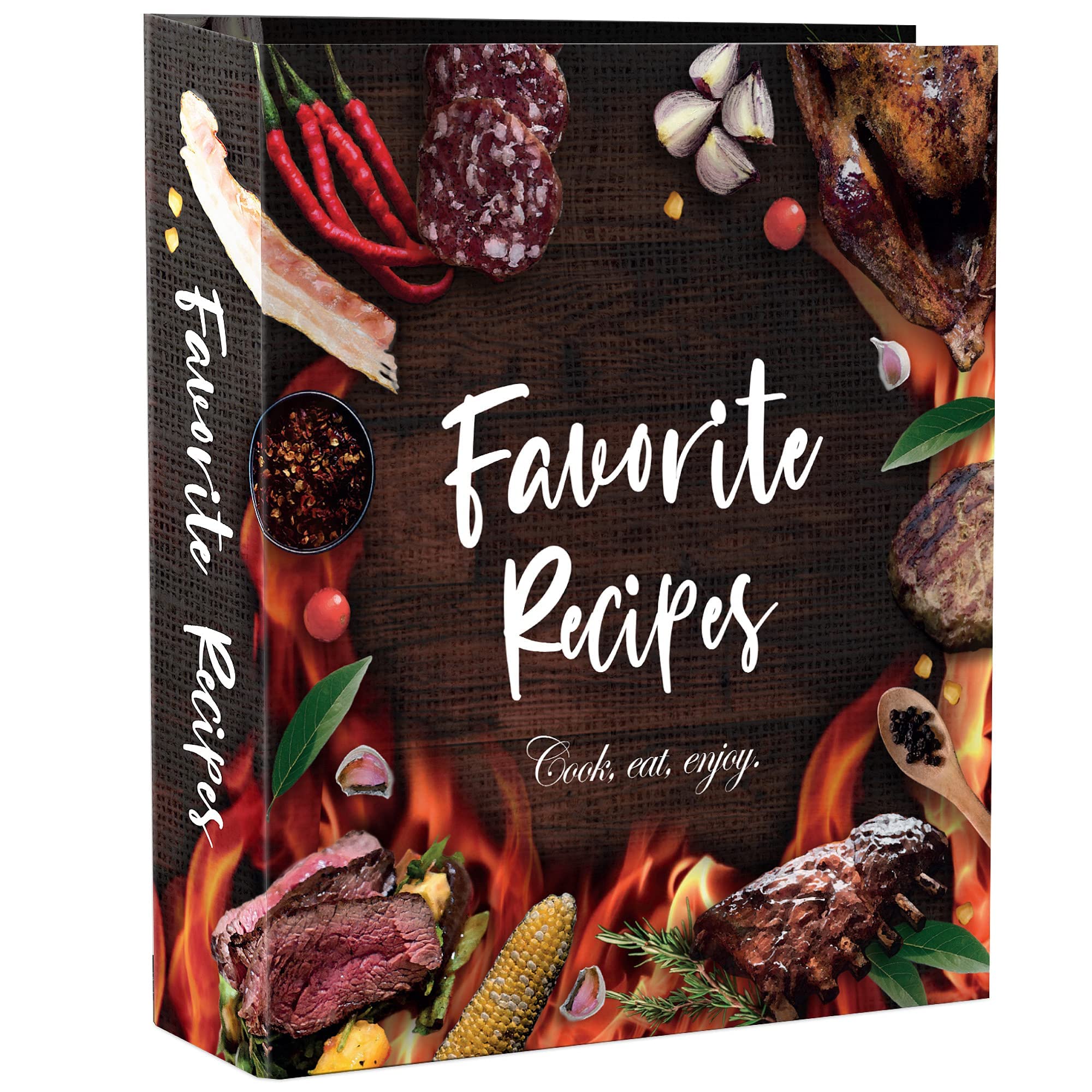 CraftSaints Recipe Binder cover with durable laminated finish for easy cleaning and styling.