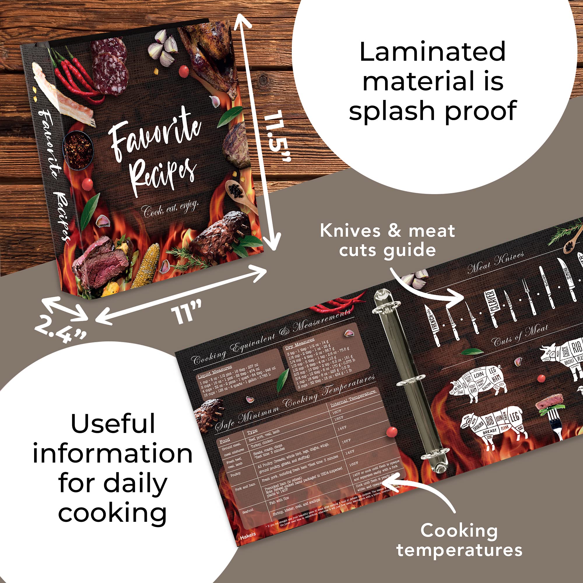 CraftSaints Recipe Binder durable laminated cover and sturdy rings for long use.