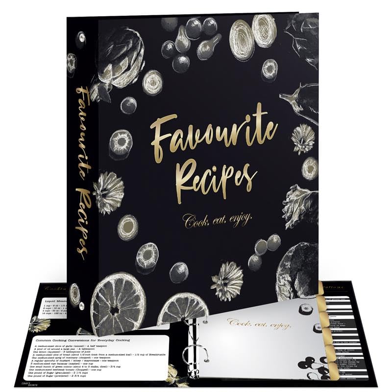 CraftSaints recipe binder with laminated hardcover for easy cleaning and durable protection.