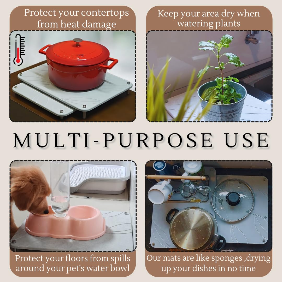 Crafty Witty heat-resistant stone mat doubles as a hot trivet.
