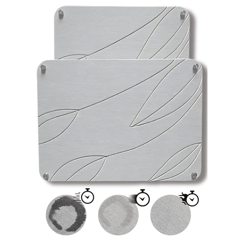 Crafty Witty nesting stone drying mat on a counter, space-saving and efficient.