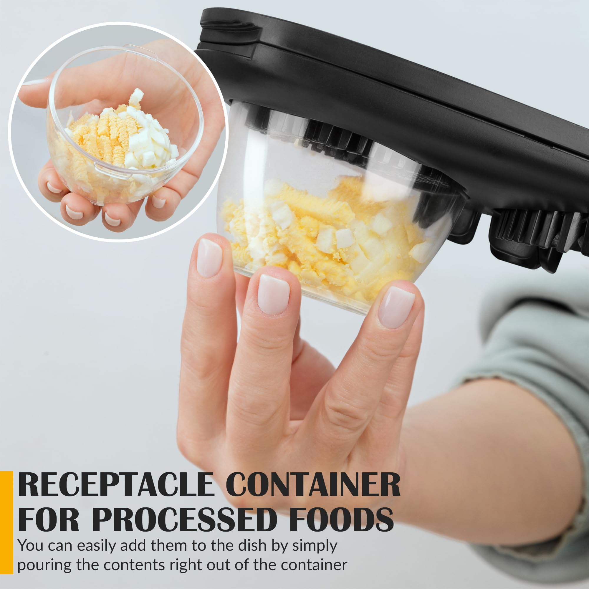 CraftyCrocodile Egg Slicer with receptacle container for easy transfer