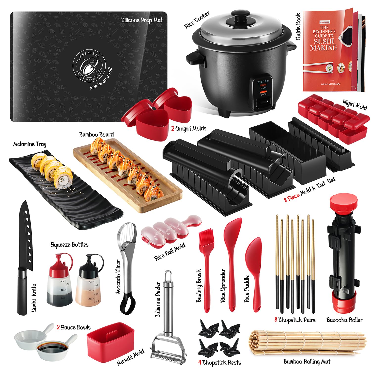 CraftZee rice cooker for fluffy, evenly cooked sushi rice every time.