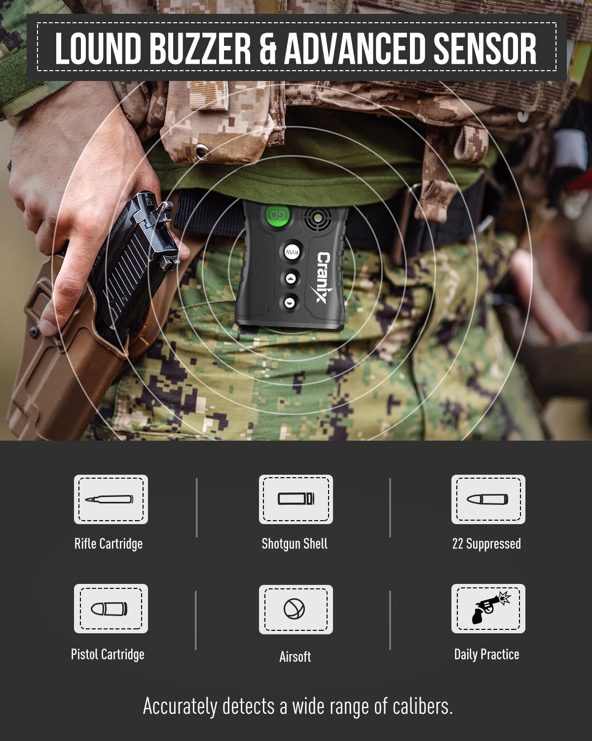 Cranix shot timer loud buzzer ensures clear signals on noisy ranges