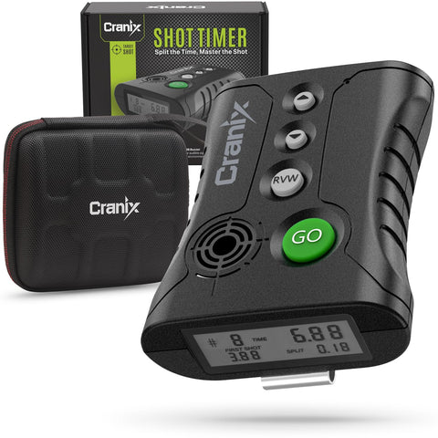 Cranix shot timer with rugged case ready for range transport