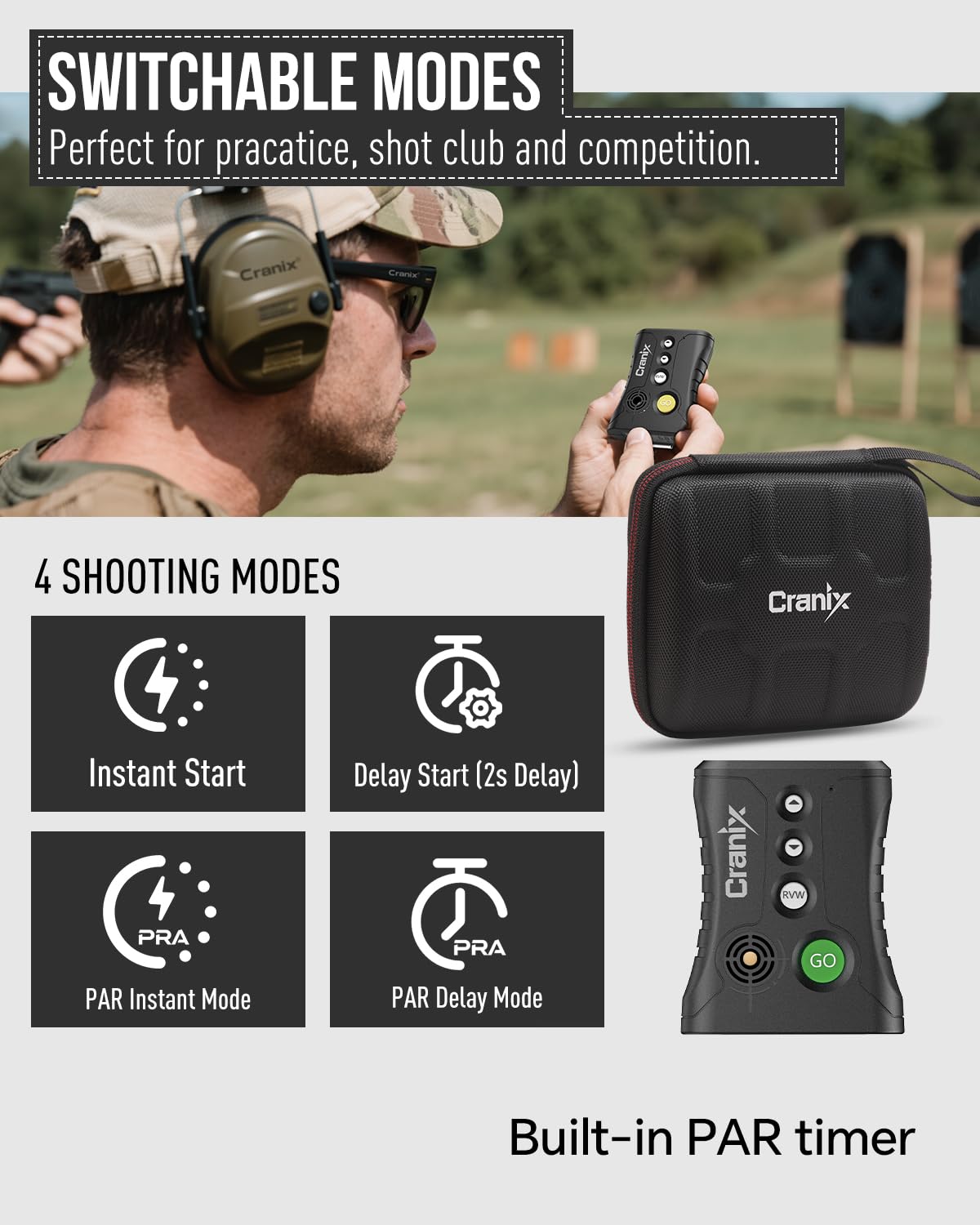 Cranix shot timer includes a steel belt clip for secure gear attachment
