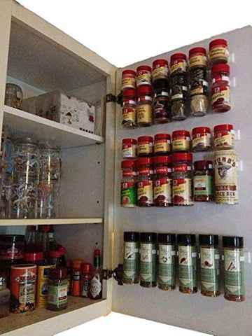 Crazy Chef Spice Clips on pantry shelf keeping spices visible and tidy