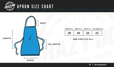 Crazy Dog T-Shirts apron front pocket stores spatulas, thermometers and more
