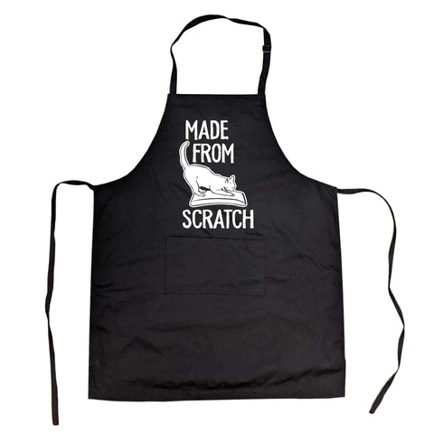 Crazy Dog T-Shirts apron with pocket and cat-scratch graphic protects clothing while cooking