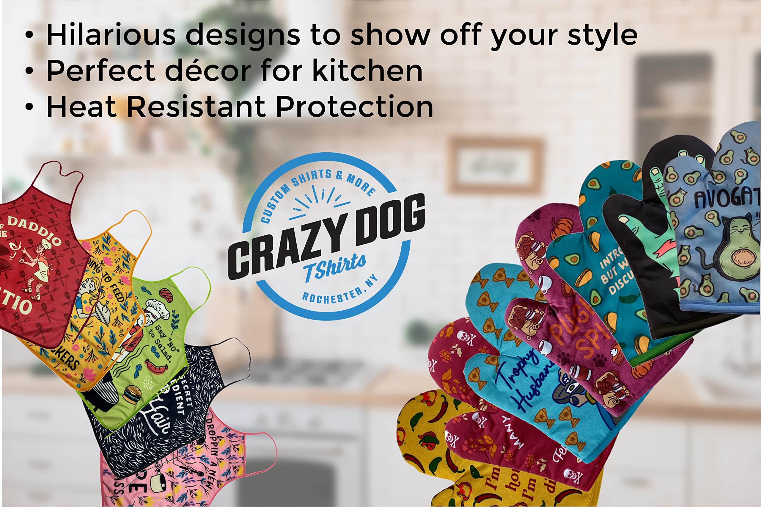Crazy Dog T-Shirts apron care instructions emphasizing machine washability