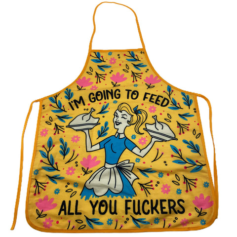Crazy Dog T-Shirts apron front view with bold graphic for fun, stylish cooking