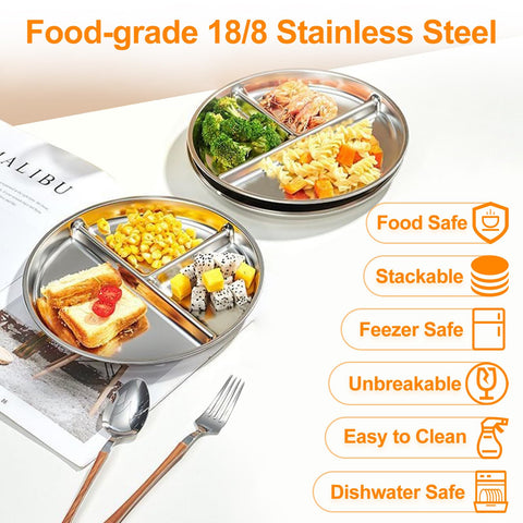 CrazyTerra BPA-free metal plate ideal for school and travel