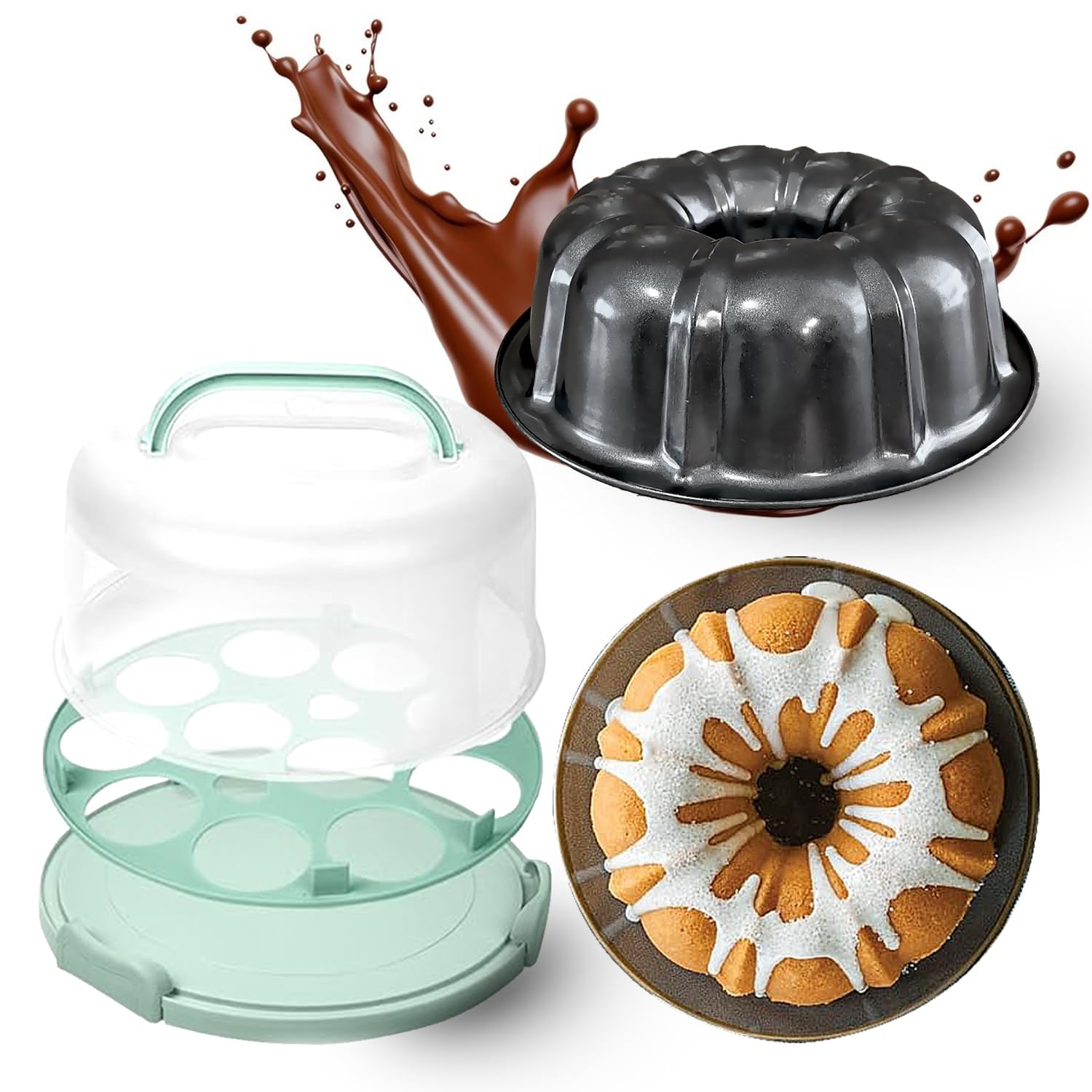 CREACAKE Bundte 10-inch nonstick cake pan for even baking and easy release.