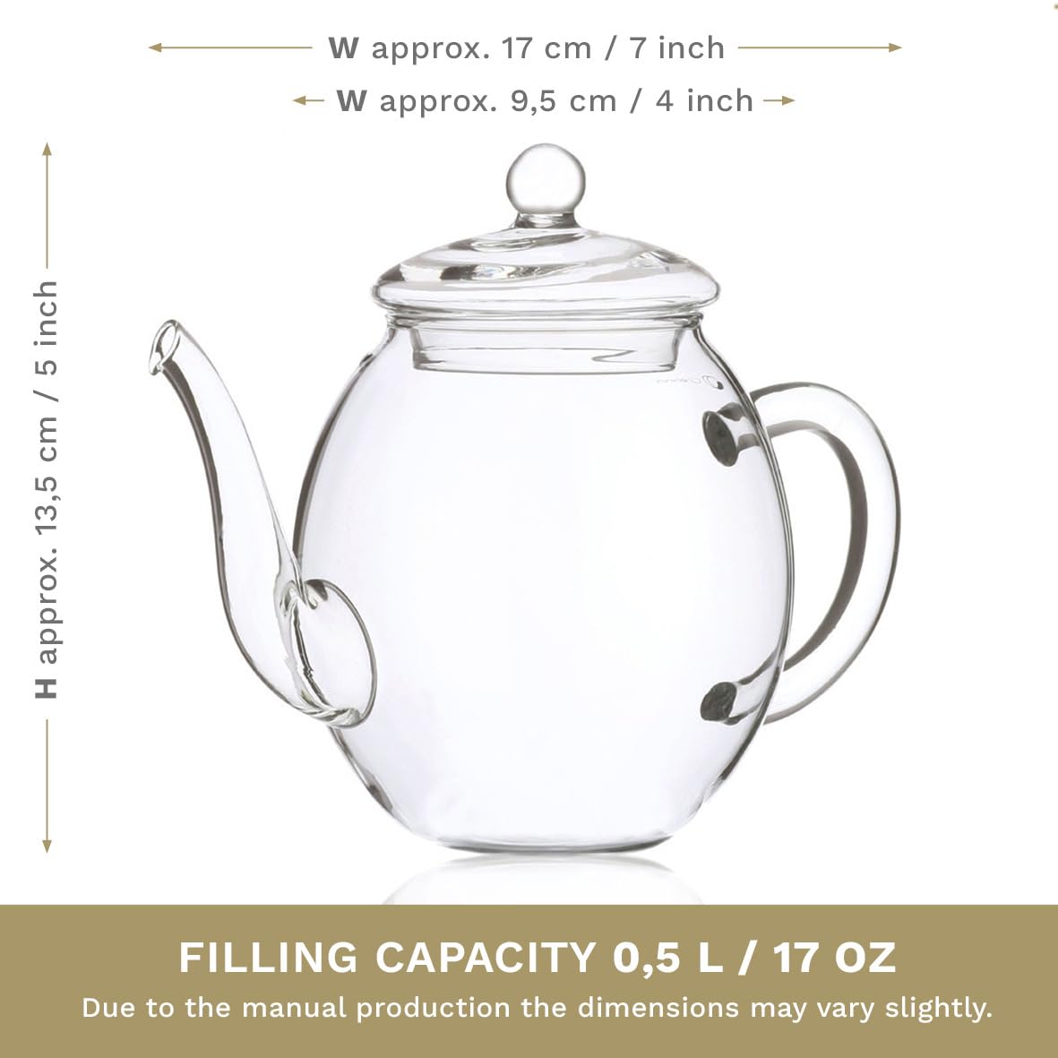 Creano glass teapot dishwasher-safe for easy cleaning