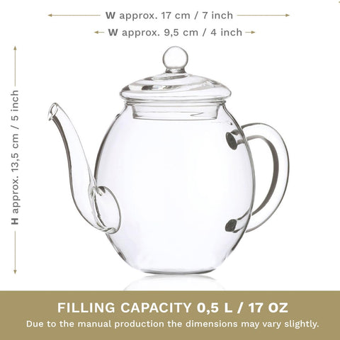 Creano glass teapot dishwasher-safe for easy cleaning