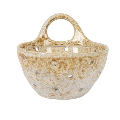 Creative Co-Op beige tone stoneware colander for stylish dining