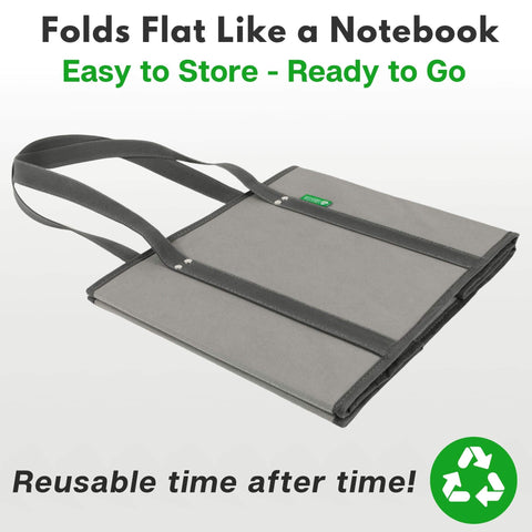 Creative Green Life 3-pack gray totes offer ample space for family groceries.