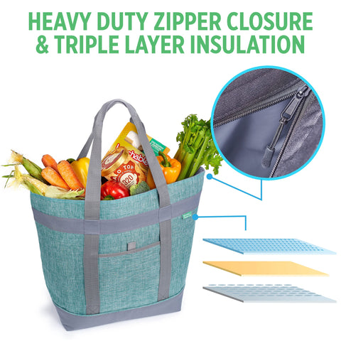 Creative Green Life Jumbo Insulated Cooler Bag collapsible folds easily for storage.