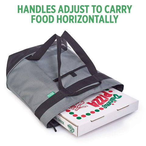 Creative Green Life Jumbo Insulated Cooler Bag gray, top-down shot for hot meals transport.