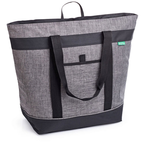 Creative Green Life Jumbo Insulated Cooler Bag Charcoal keeps drinks cold during grocery trips.