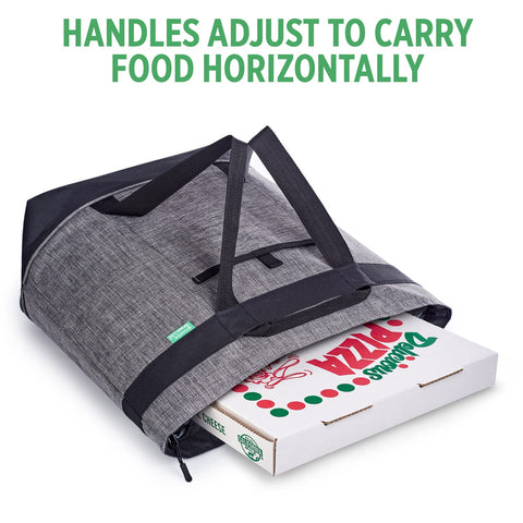 Creative Green Life Jumbo Insulated Cooler Bag Charcoal reinforced handles for easy carrying.