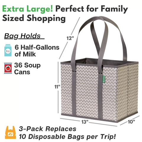 Creative Green Life bags fold flat for compact storage.