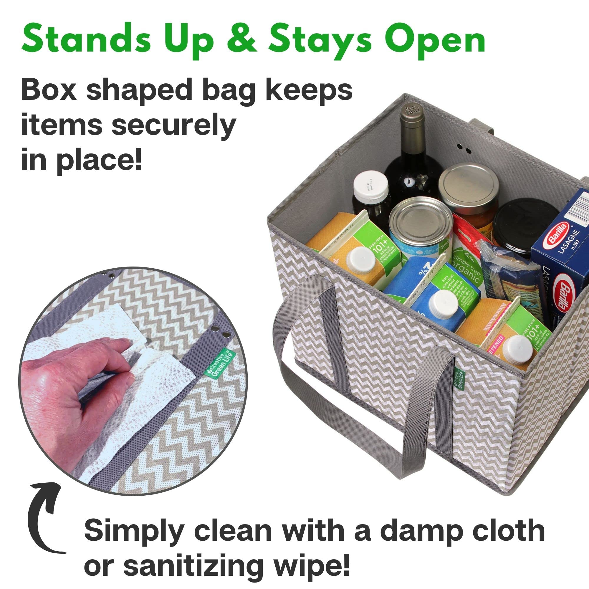 Creative Green Life bags offer large capacity for family shopping and fewer trips.