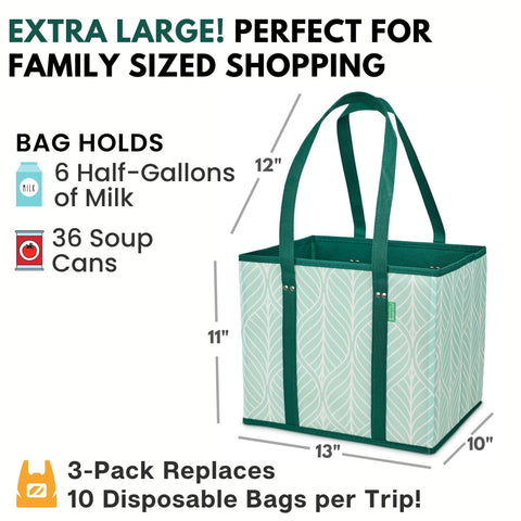 Creative Green Life spill-proof design helps groceries stay put in the trunk.