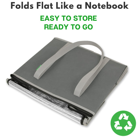 Creative Green Life XL insulated bag folds flat for compact storage.