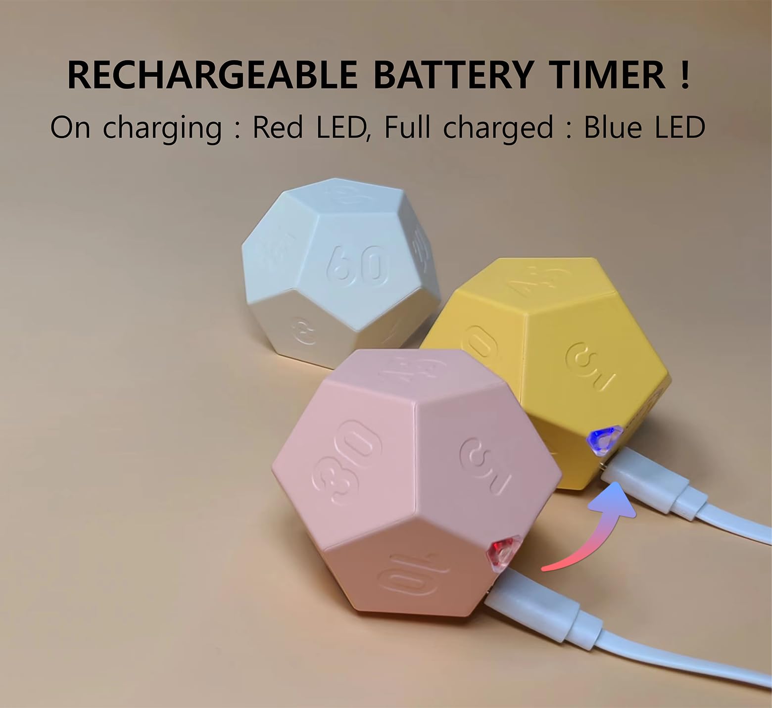 CREAVIVA Cube Timer honey yellow compact size fits in a pocket