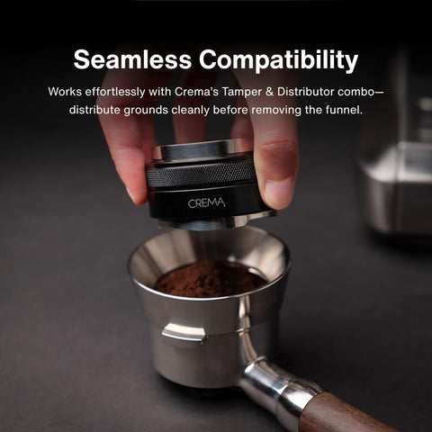 Crema 54mm dosing funnel compatible with Breville 54mm portafilters.