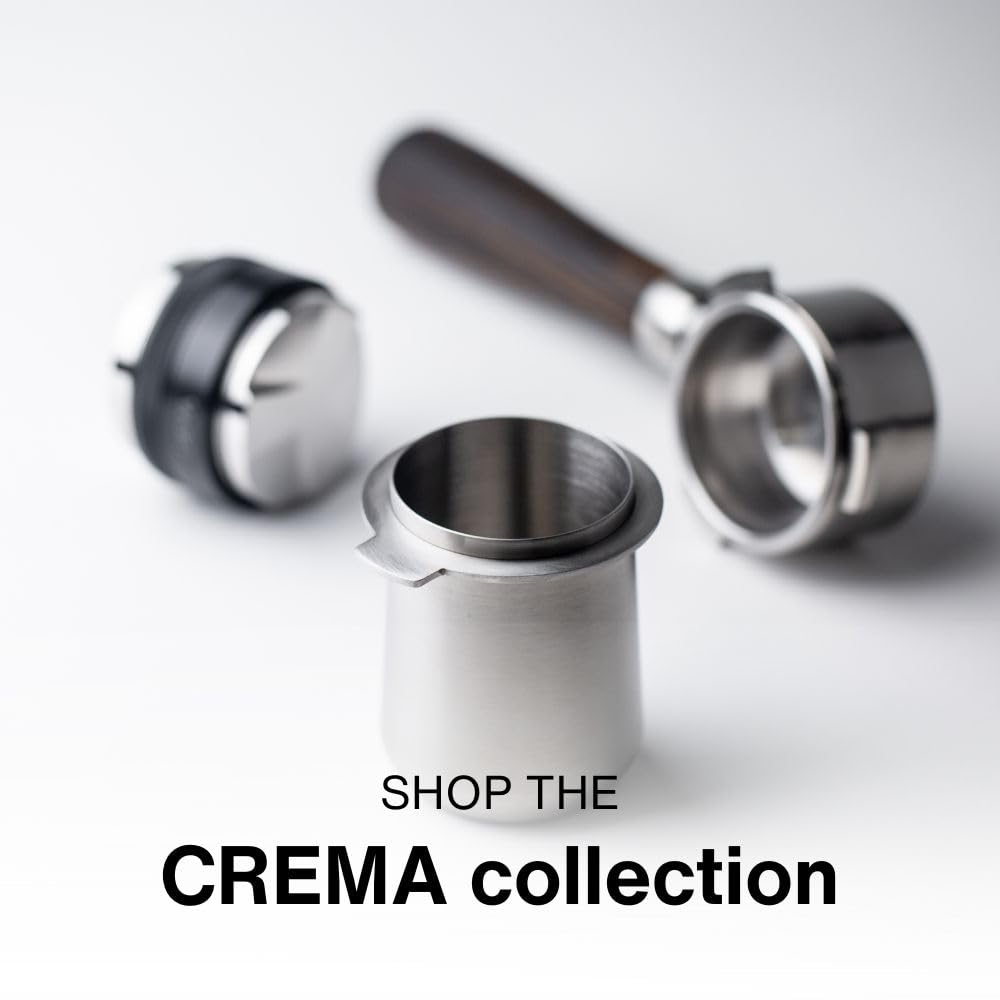 Crema 54mm dosing funnel enables quick, spill-free dosing.