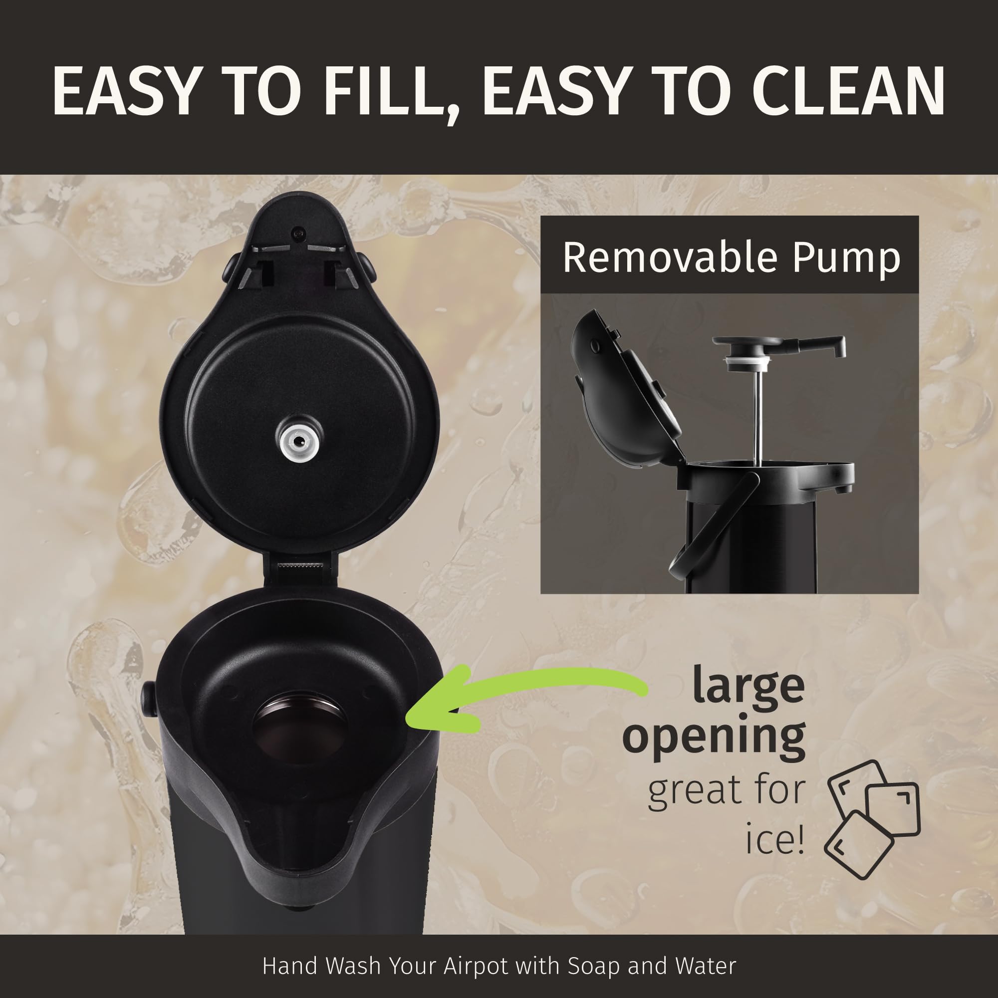 Cresimo airpot shows 3-liter capacity label