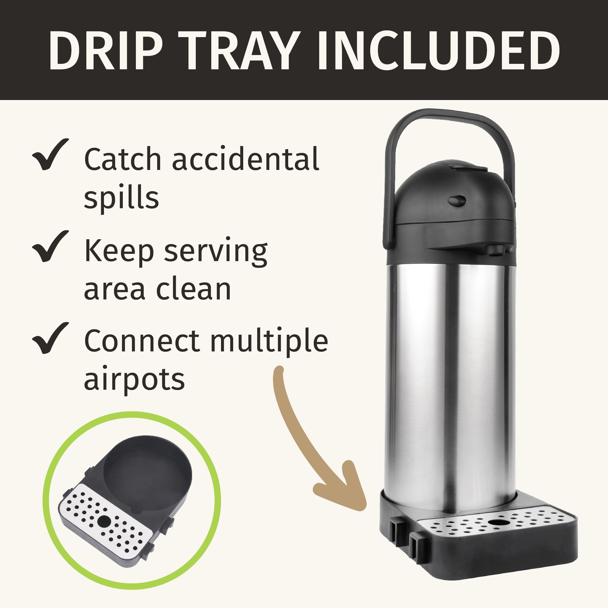 CRESIMO 3-liter airpot capacity helps serve guests without refills