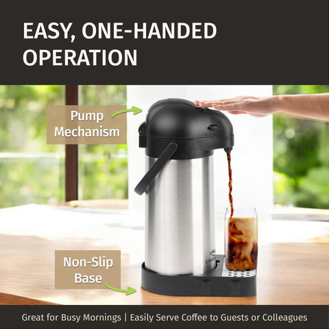 American-made Cresimo airpot with lifetime guarantee