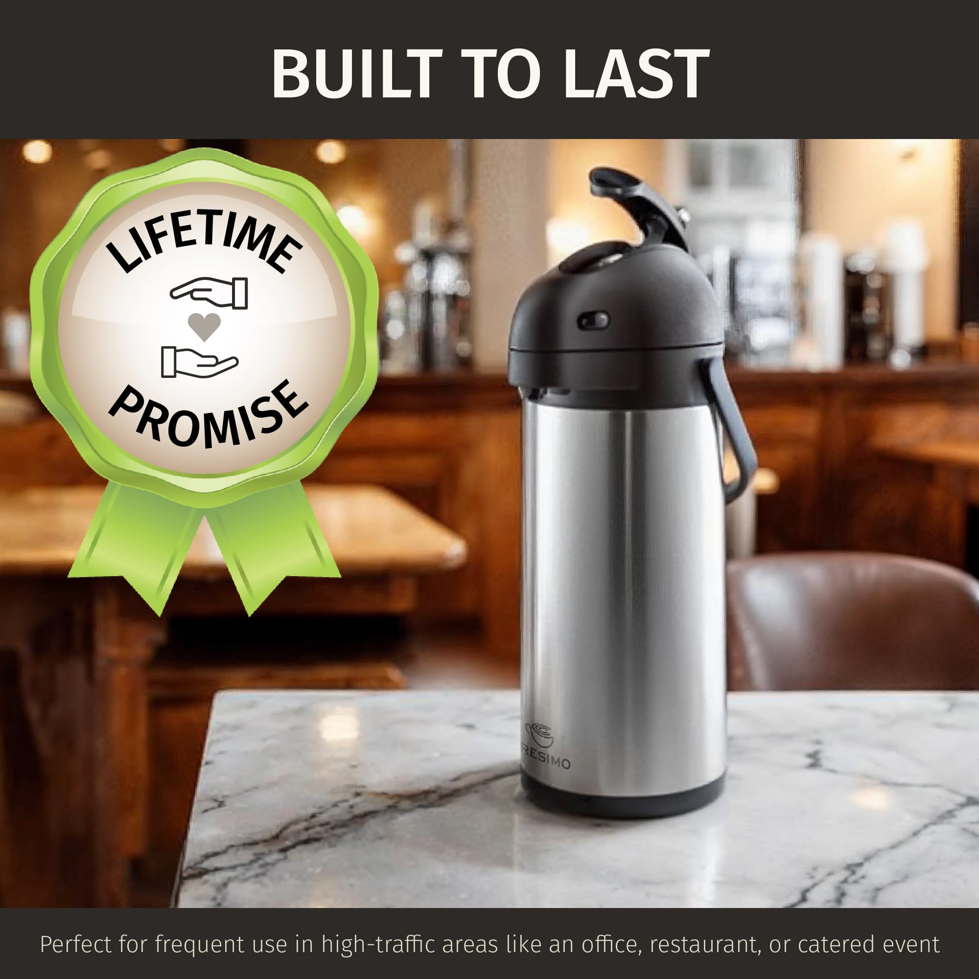 Cresimo ergonomic handle supports comfortable one-handed pouring.