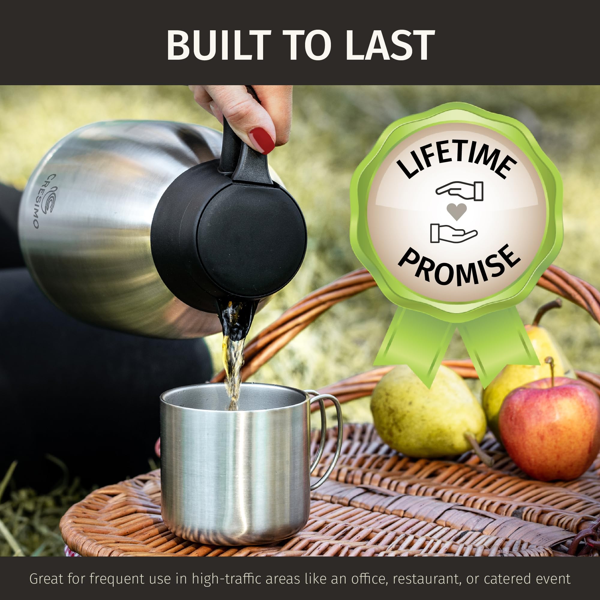 Party-ready Cresimo dispenser suited for cocoa bars and gatherings.