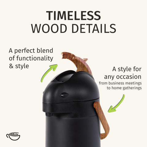 CRESIMO wood-trim handle provides comfortable grip for quick refills
