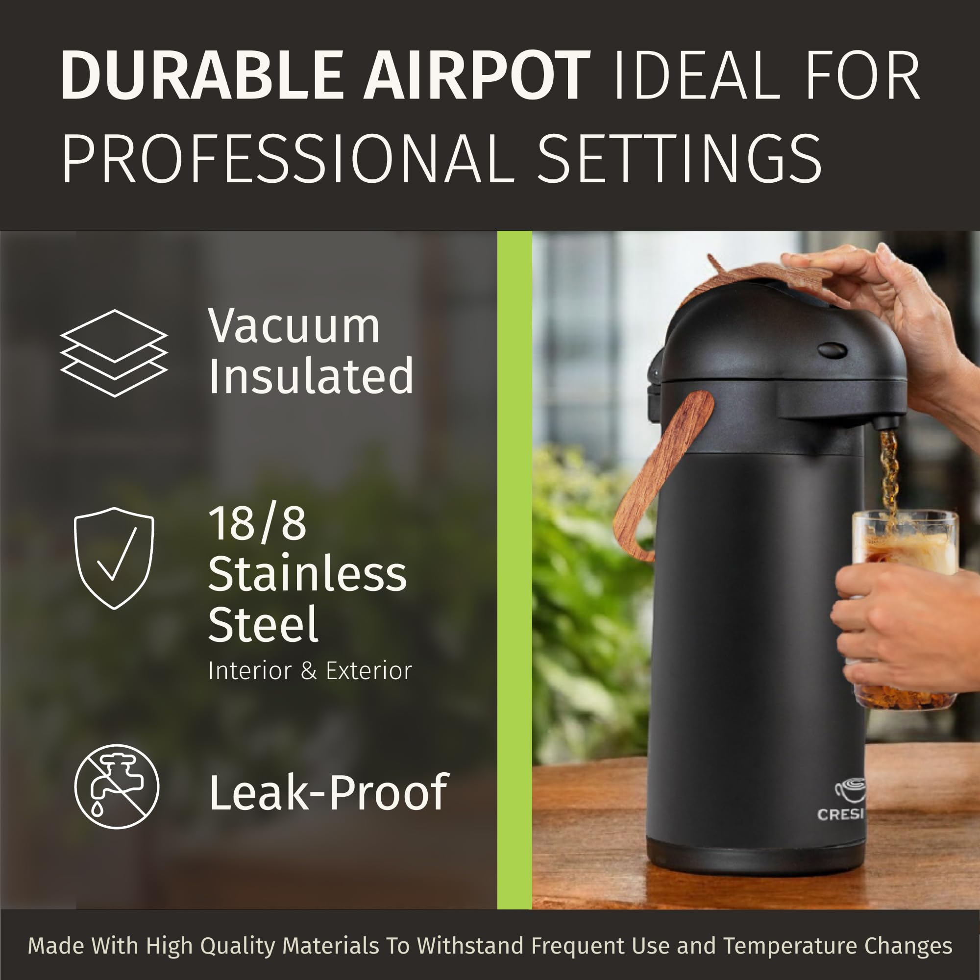 CRESIMO airpot for hot beverages in office and events