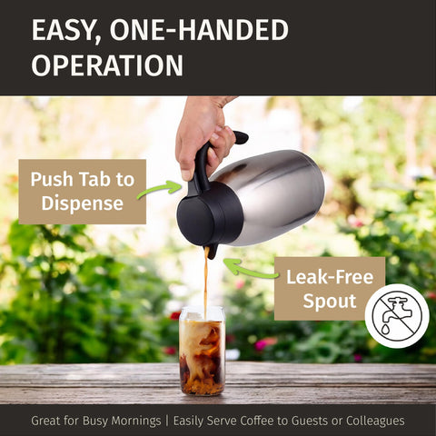 Wide-mouth Cresimo carafe simplifies filling and cleaning after events.