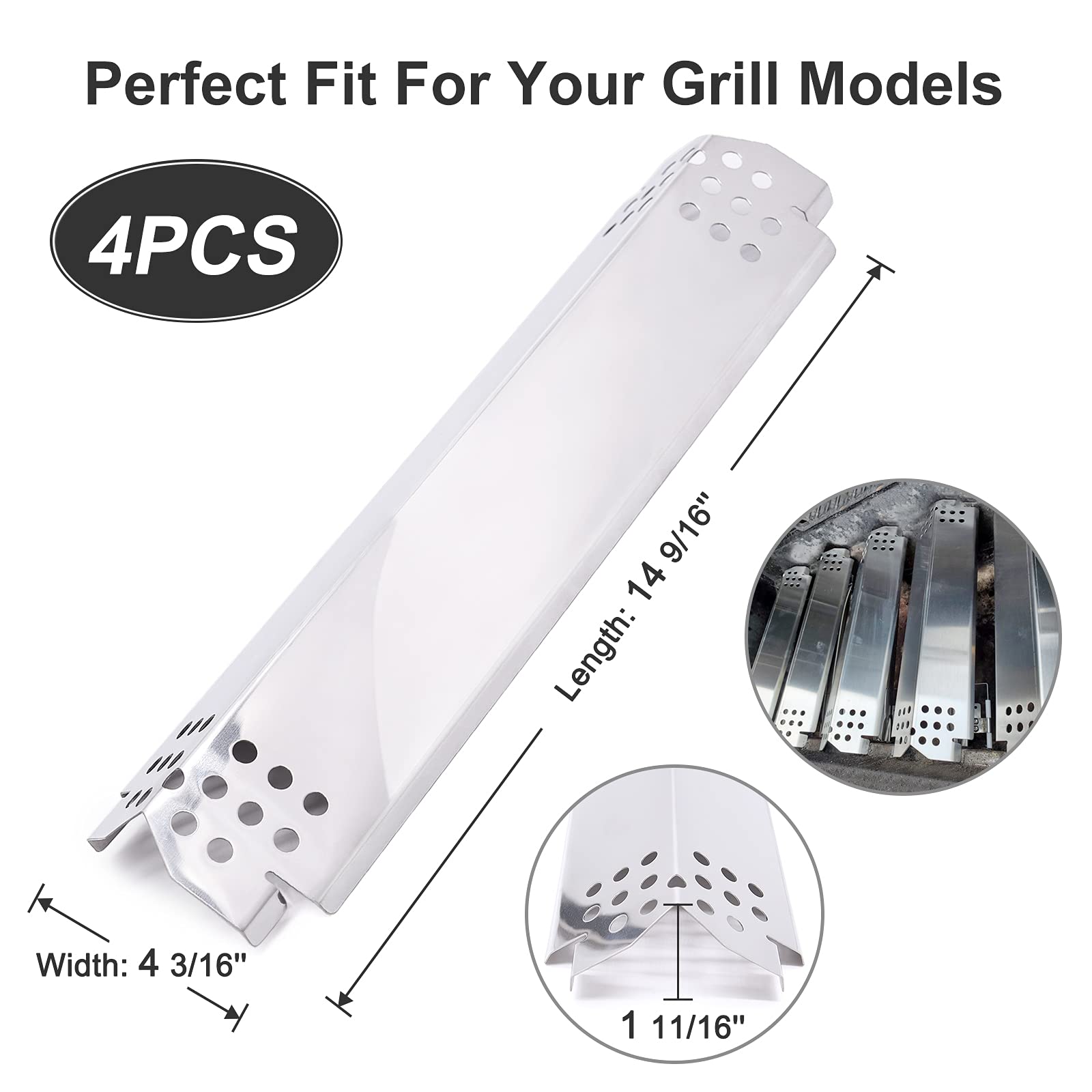 Criditpid stainless heat plate for Nexgrill 720-0888N, durable replacement