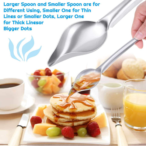 Cridoz drawing spoons set for controlled portioning and decoration