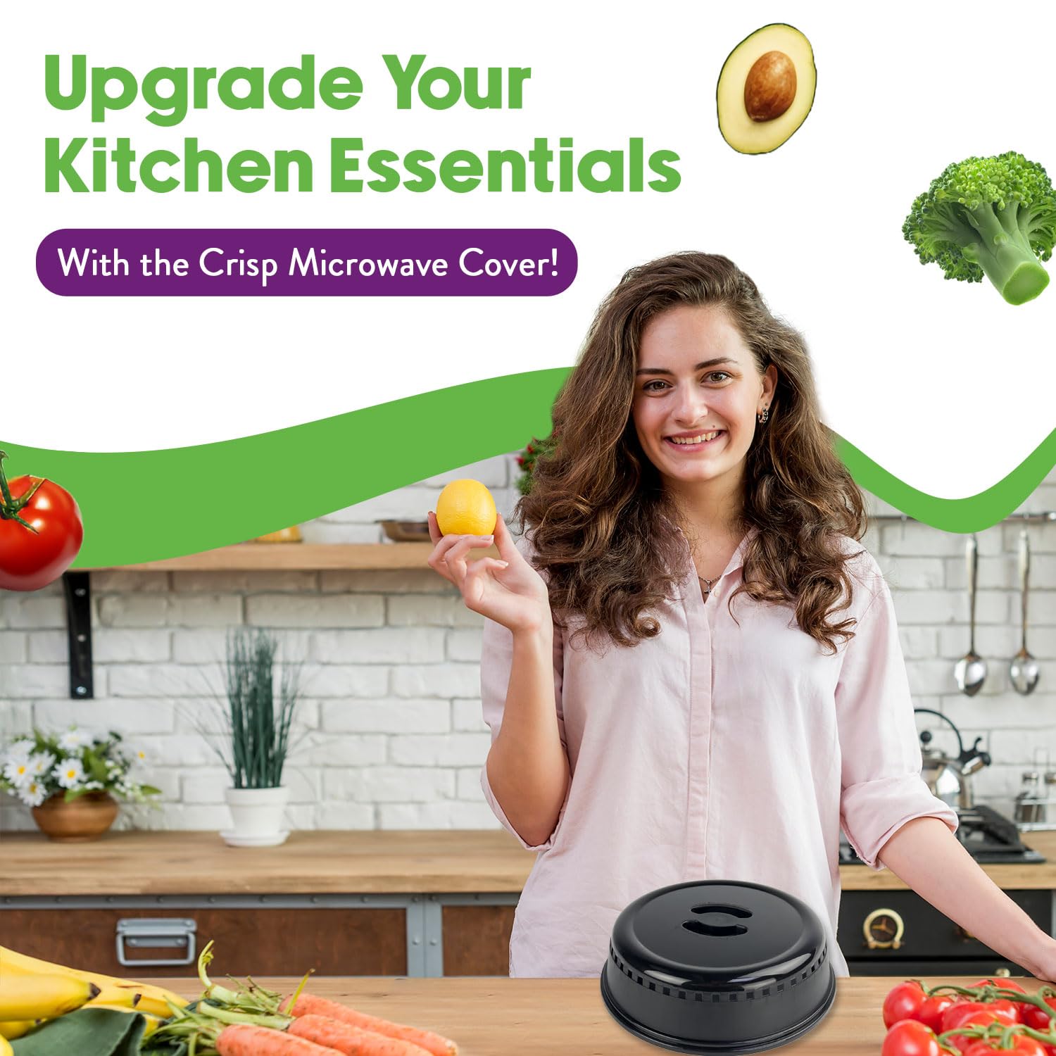 Crisp microwave vent design promotes steam release and prevents soggy meals